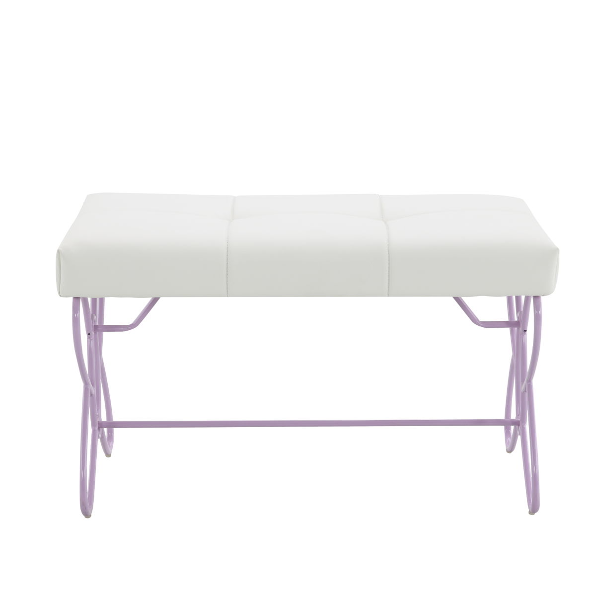 Priya II - Synthetic Leather Purple Bench - Purple / White