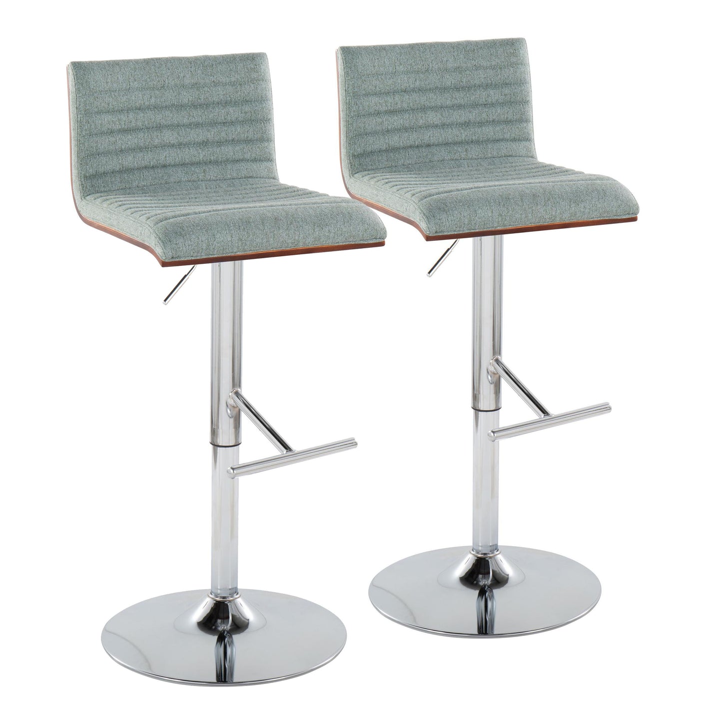 Mason - Contemporary Adjustable Barstool & Swivel With Straight T Footrest (Set of 2)