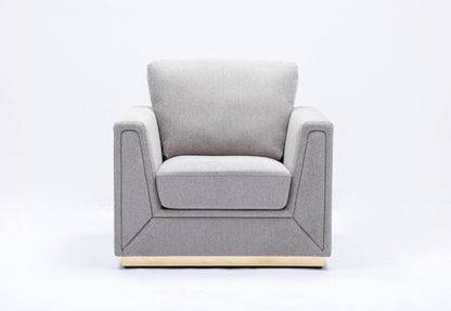 Valin - Linen Chair For Living Room - Gray