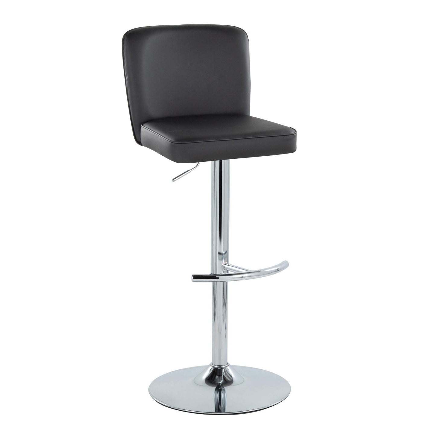 Henry - Contemporary Adjustable Barstool With Swivel & Rounded T Footrest (Set of 2)