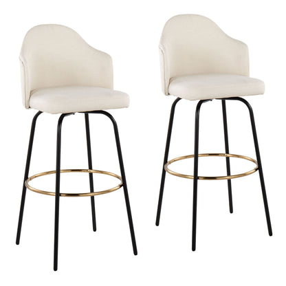 Ahoy - Contemporary Fixed Height Bar Stool Round Footrest (Set of 2)