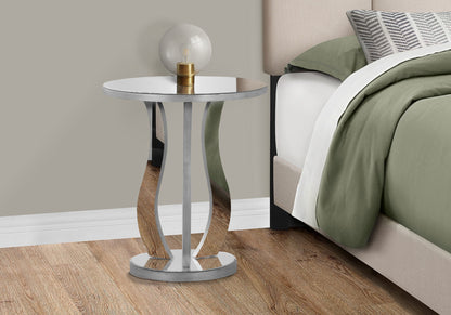 Accent Table, Side Mirror, Transitional - Silver