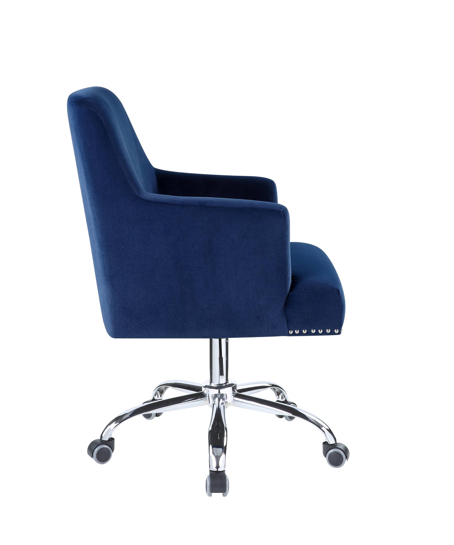 Trenerry - Velvet Office Chair - Blue / Chrome