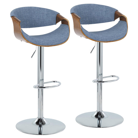 Curvo - Mid Century Modern Adjustable Barstool & Swivel (Set of 2)