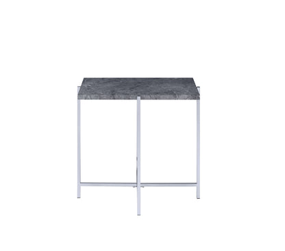 Adelae - End Table - Gray / Chrome