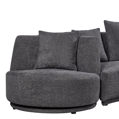 Living Room Sofa Set With Luxury Teddy Fleece, 2 Seater, Armchair Swivel 360°