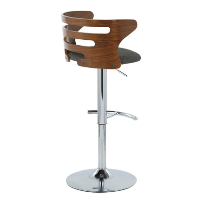 Cosi - Mid Century Modern Adjustable Barstool With Swivel & Rounded T Footrest (Set of 2)