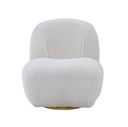 Yedaid - Teddy Sherpa Accent Chair With Swivel - White