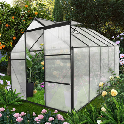 Polycarbonate Greenhouse Raised Base And Anchor Aluminum Heavy Duty Walk-In Greenhouses For Outdoor Backyard In All Season