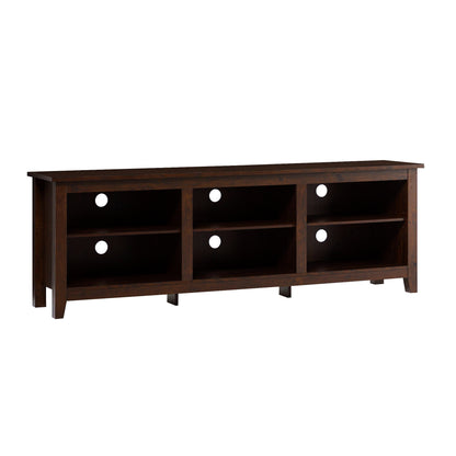 Modern Transitional 3 Shelf Open Storage 70" TV Stand For 80" TVs