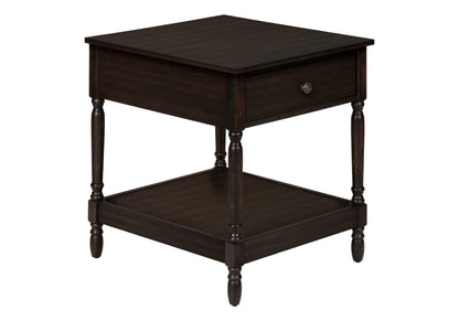 Accent - Table, 2 Tier, Square, Traditional - Walnut