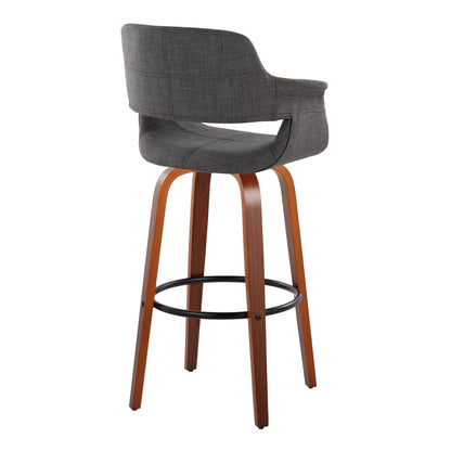 Vintage Flair - Mid Century Modern Fixed Height Barstool With Swivel With Round Footrest (Set of 2)