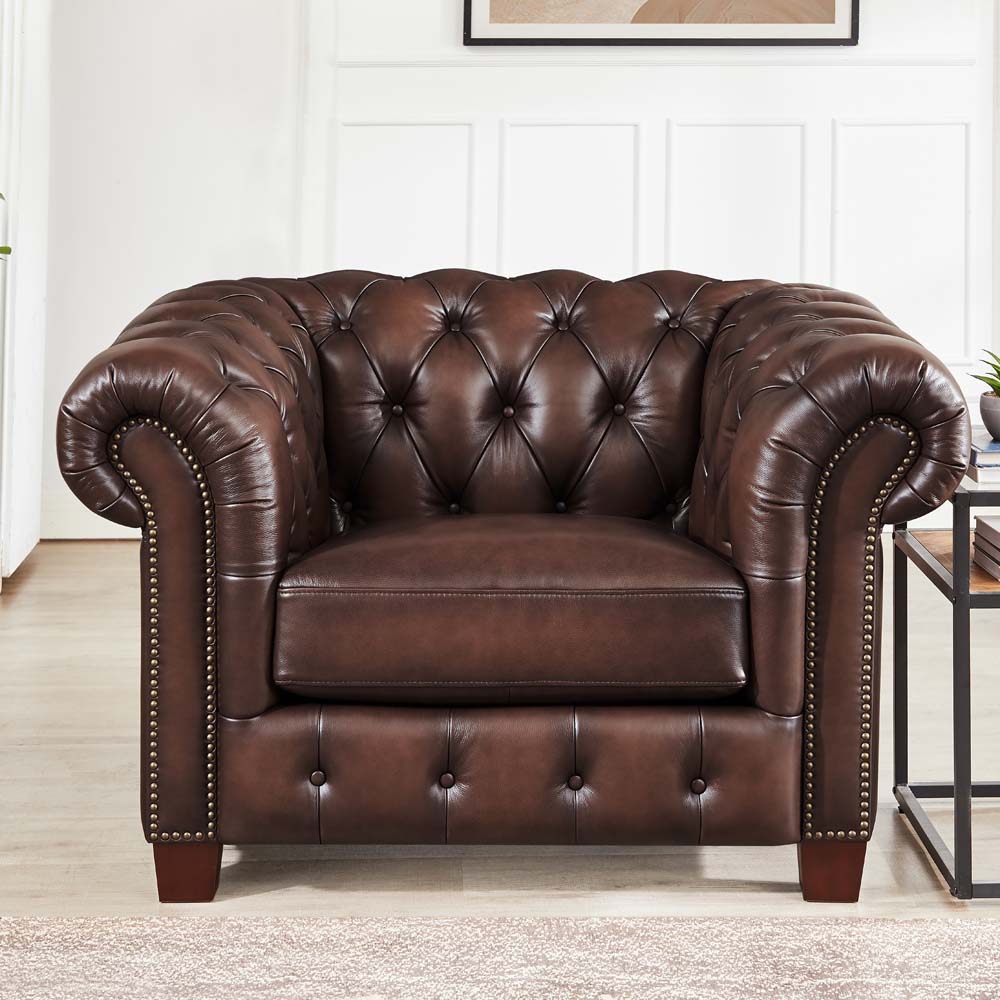 Versailles - Leather Chair - Caramel