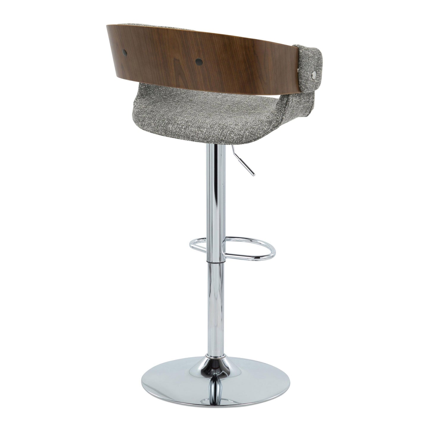 Elisa - Mid Century Modern Adjustable Barstool With Swivel With Oval Footrest (Set of 2)