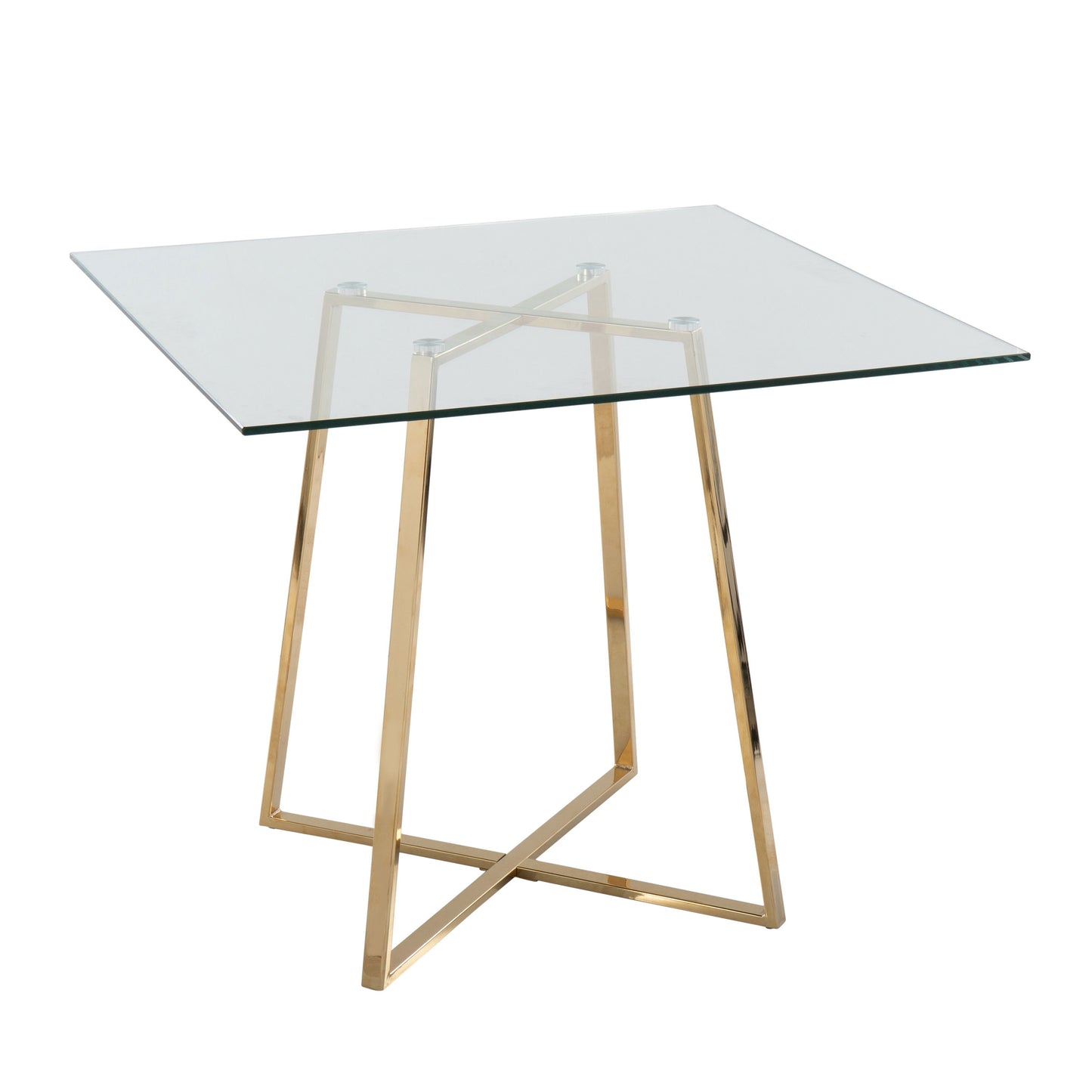 Cosmo - Contemporary / Glam Square Dining Table Legs - Clear