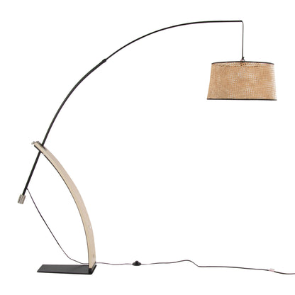 Robyn - Salon Mid-Century Modern Floor Lamp - Natural / Black