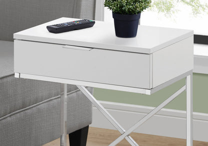 Accent Side Table, Storage Drawer, Spacious Tabletop, Contemporary & Modern