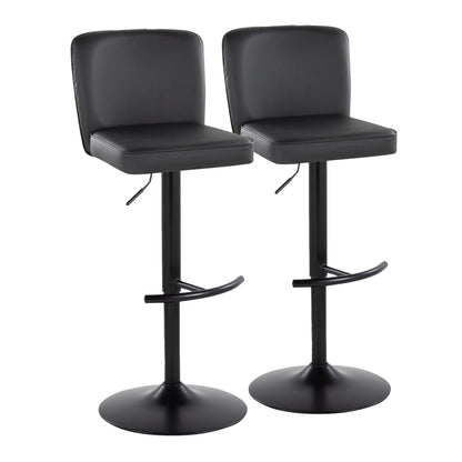 Henry - Contemporary Adjustable Barstool & Swivel With Rounded T Footrest (Set of 2)