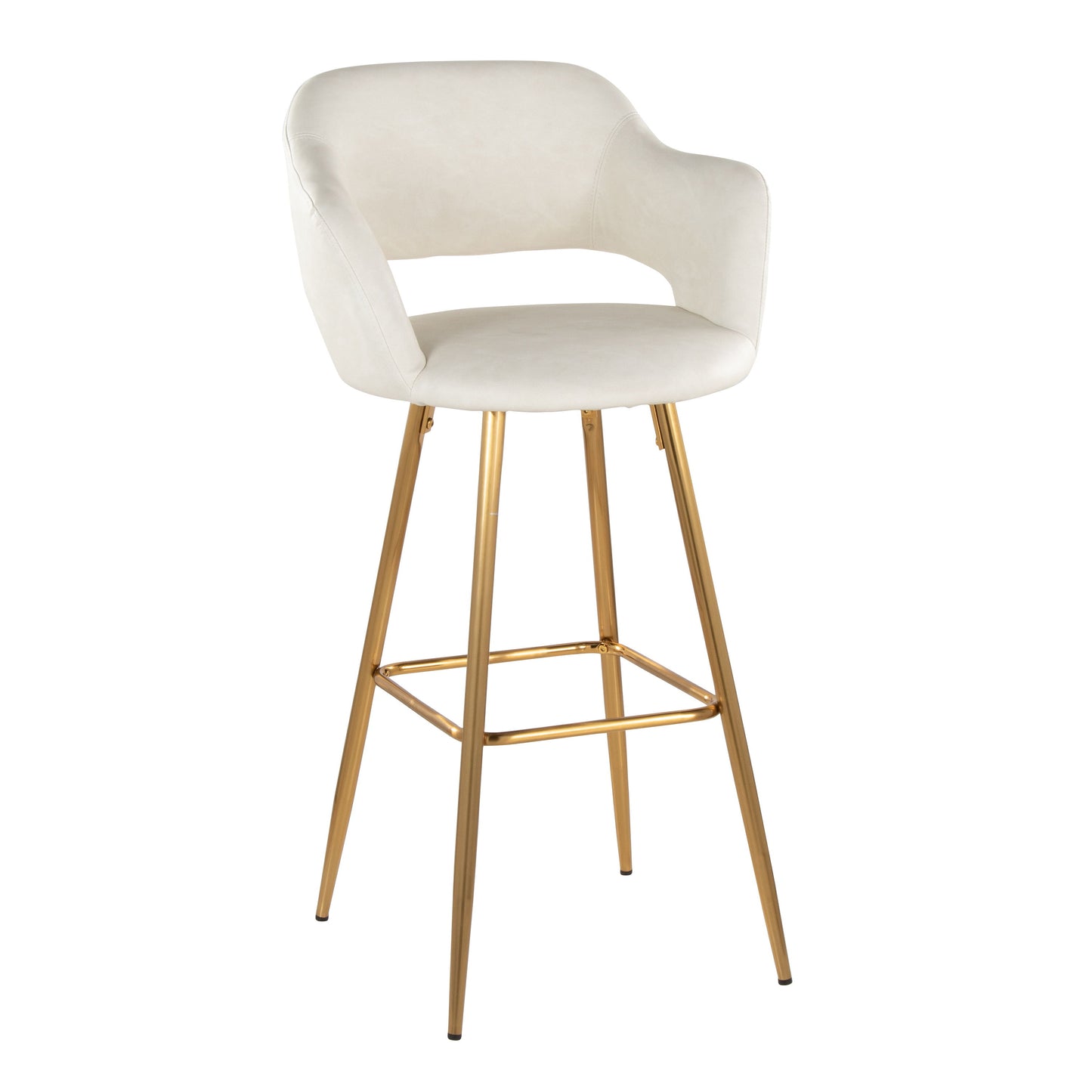 Margarite - Contemporary Fixed Height Barstool With Footrest (Set of 2) With Square