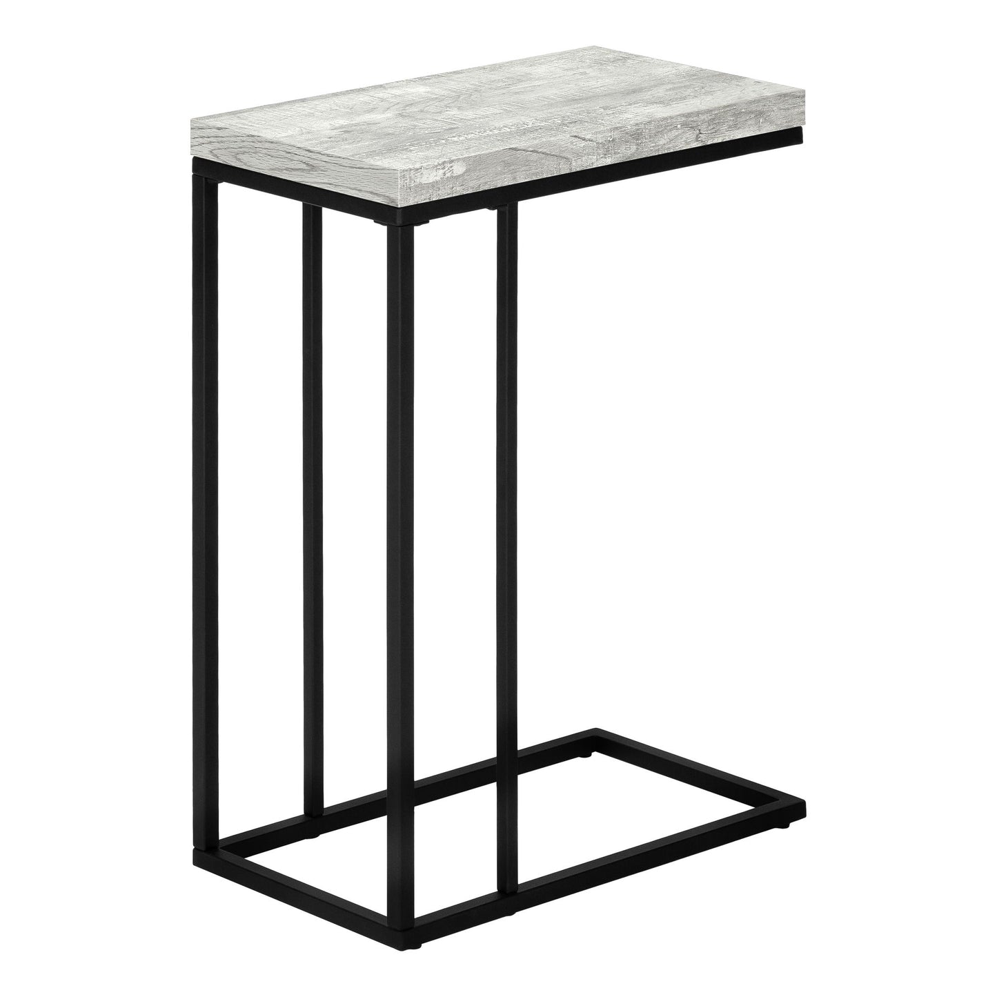 Accent Table, C - Shaped, Tempered Glass, Stylish Design Contemporary & Modern