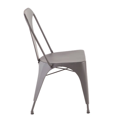 Austin - Industrial Dining Chair (Set of 2) - Matte Gray