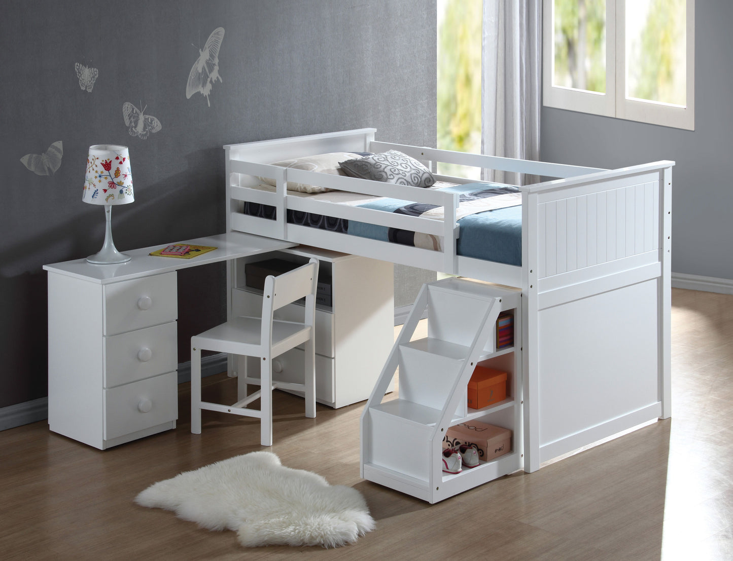 Wyatt - Twin Loft Bed Set - White