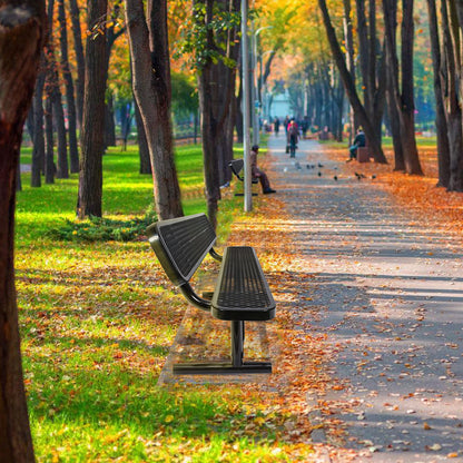 Outdoor Steel Bench With Backrest