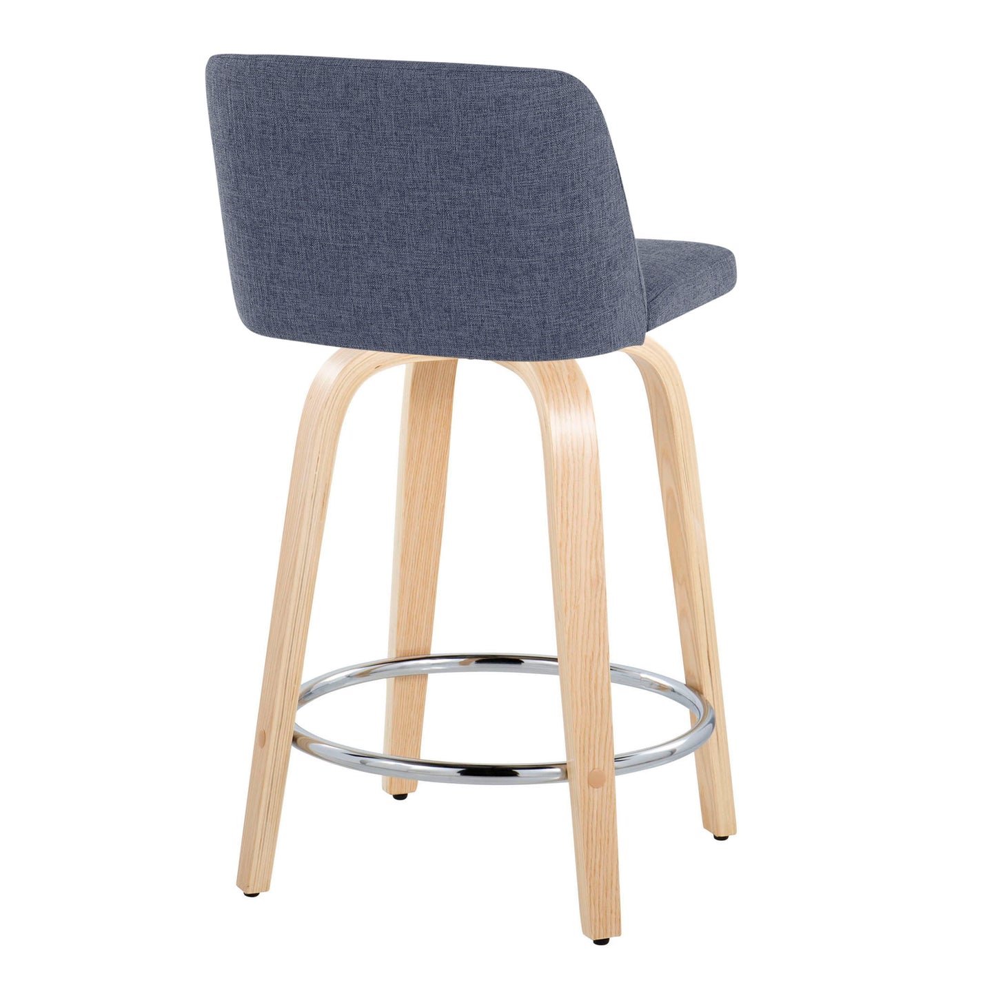 Toriano - Contemporary Fixed Height Counter Stool & Swivel And Round Footrest (Set of 2)