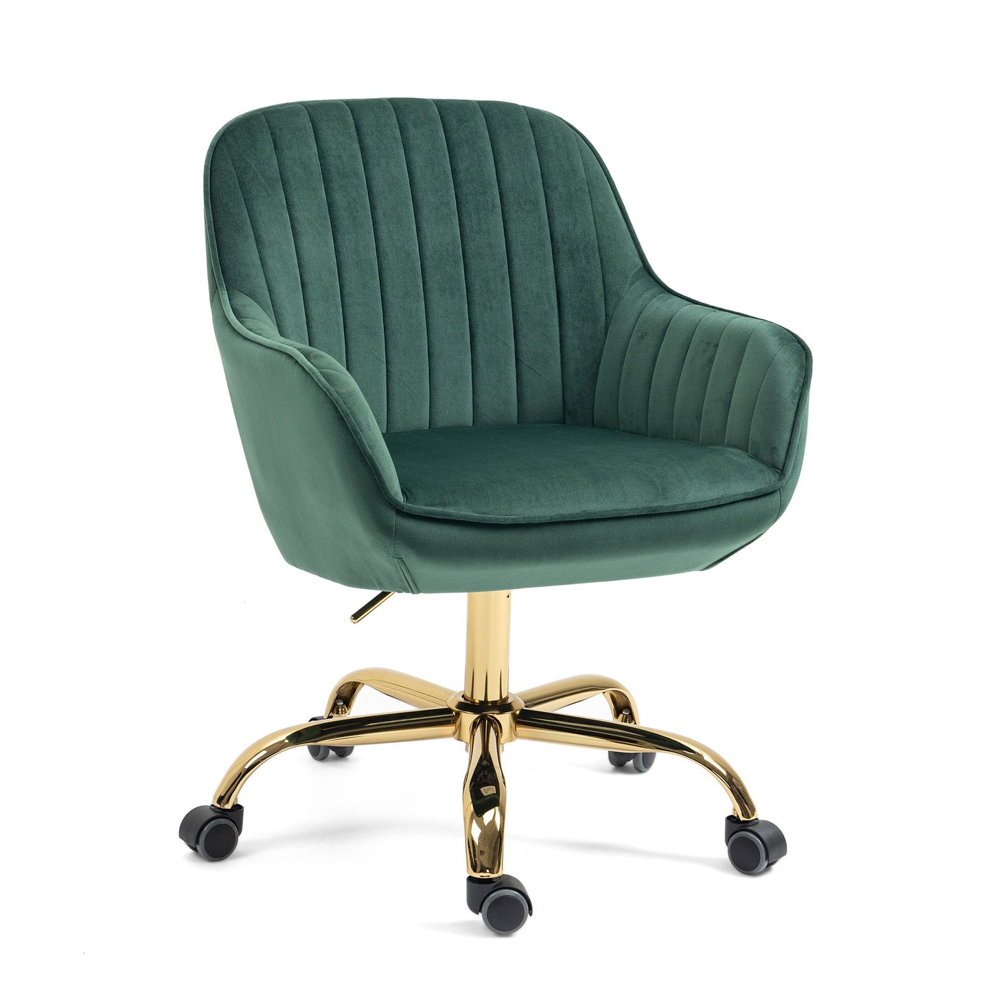 Swivel Chair With High Back, Adjustable Working Chair With Golden Base