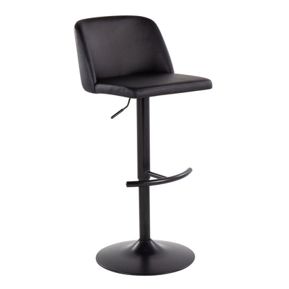 Toriano - Contemporary Adjustable Bar Stool With Rounded T Footrest (Set of 2)