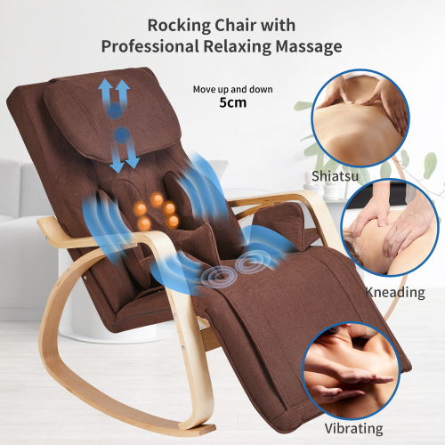 Full Massage Function Air Pressure Comfortable Relax Rocking Chair, Lounge Chair Relax Chair - Brown