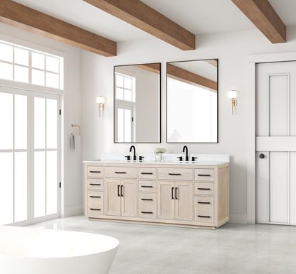 Bathroom Vanity With Double Sink, Freestanding Modern Bathroom Vanity With Soft - Close Cabinet And 3 Drawers, Solid Wood Bathroom Storage Cabinet With Quartz Countertop