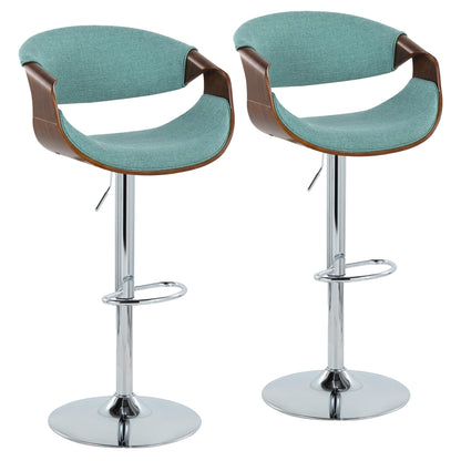 Curvo - Mid Century Modern Adjustable Barstool & Swivel (Set of 2)