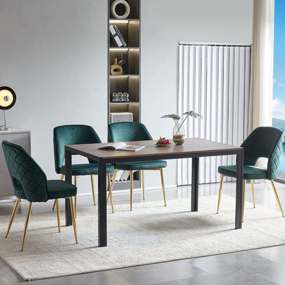 Velvet Dining Chairs With Metal Legs And Hollow Back Upholstered Dining Chairs