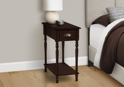 Accent Side Table, 2 Tier, Storage Drawer, Stylish Traditional Design