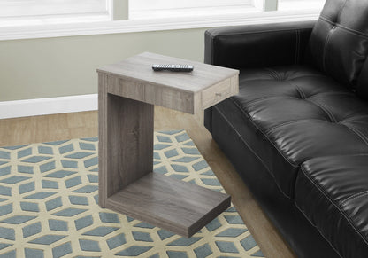 Accent Table, C - Shaped Contemporary & Modern - Taupe