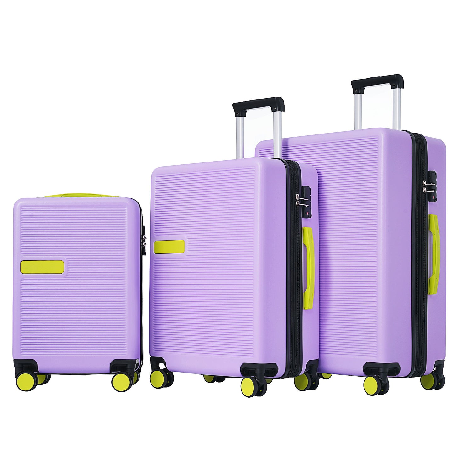 Contrast Color 3 Piece Luggage Set Hardside Spinner Suitcase With Tsa Lock 20" 24' 28" Available