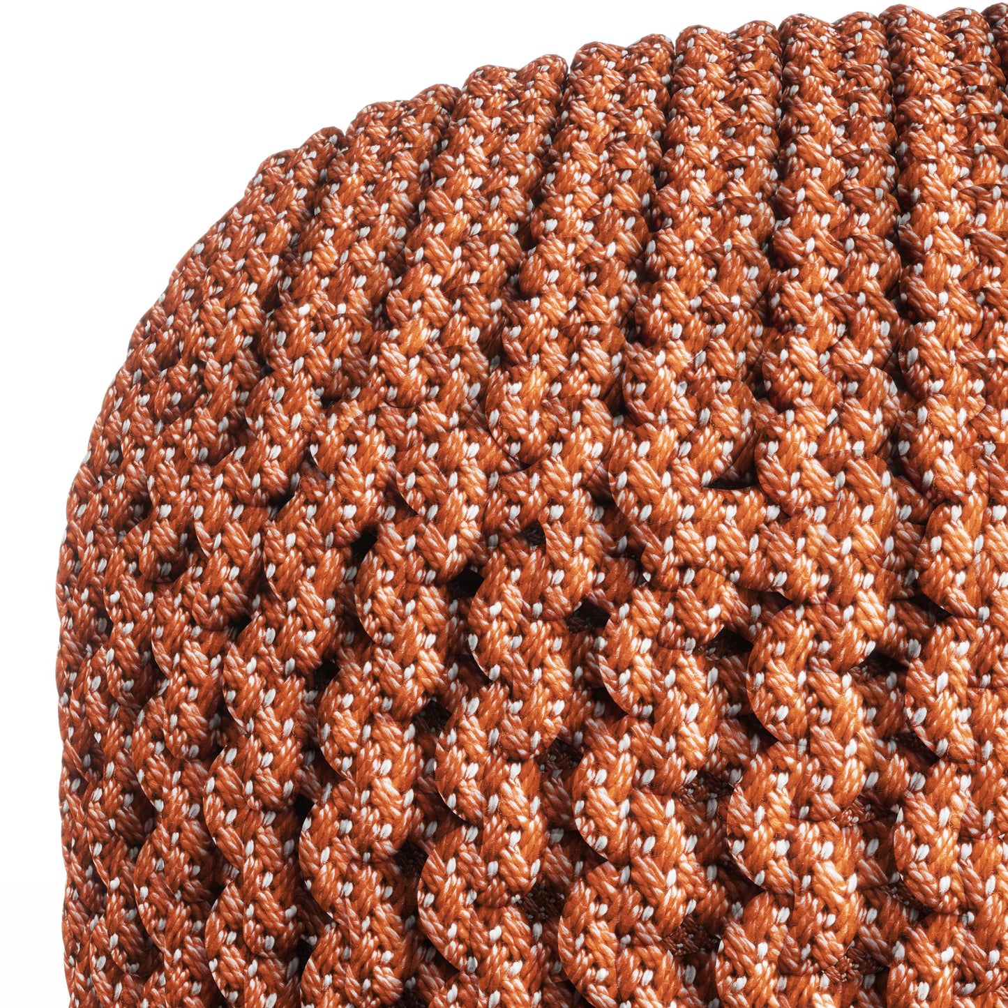 Wynne - Round Knitted Outdoor / Indoor Pouf - Orange