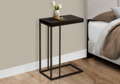 Accent Table, C - Shaped, Tempered Glass, Stylish Design Contemporary & Modern