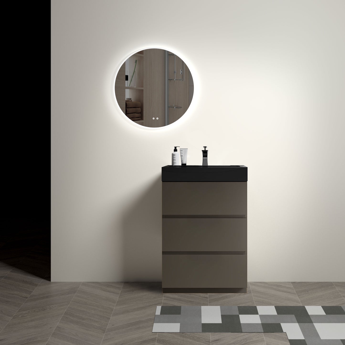 Alice - Bathroom Vanity With Sink, Large Storage Freestanding Bathroom Vanity For Modern Bathroom, One-Piece Sink Basin Without Drain And Faucet