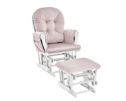 Mason - Glider And Ottoman White Wood