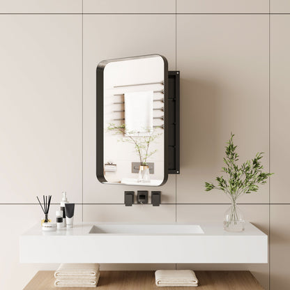 Recessed Metal Framed Medicine Cabinet With Mirror And Adjustable Shelves Wall Mirror With Storage For Bathroom