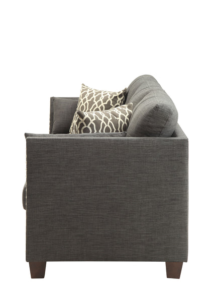 Laurissa - Linen Sofa With 4 Pillows - Light Gray