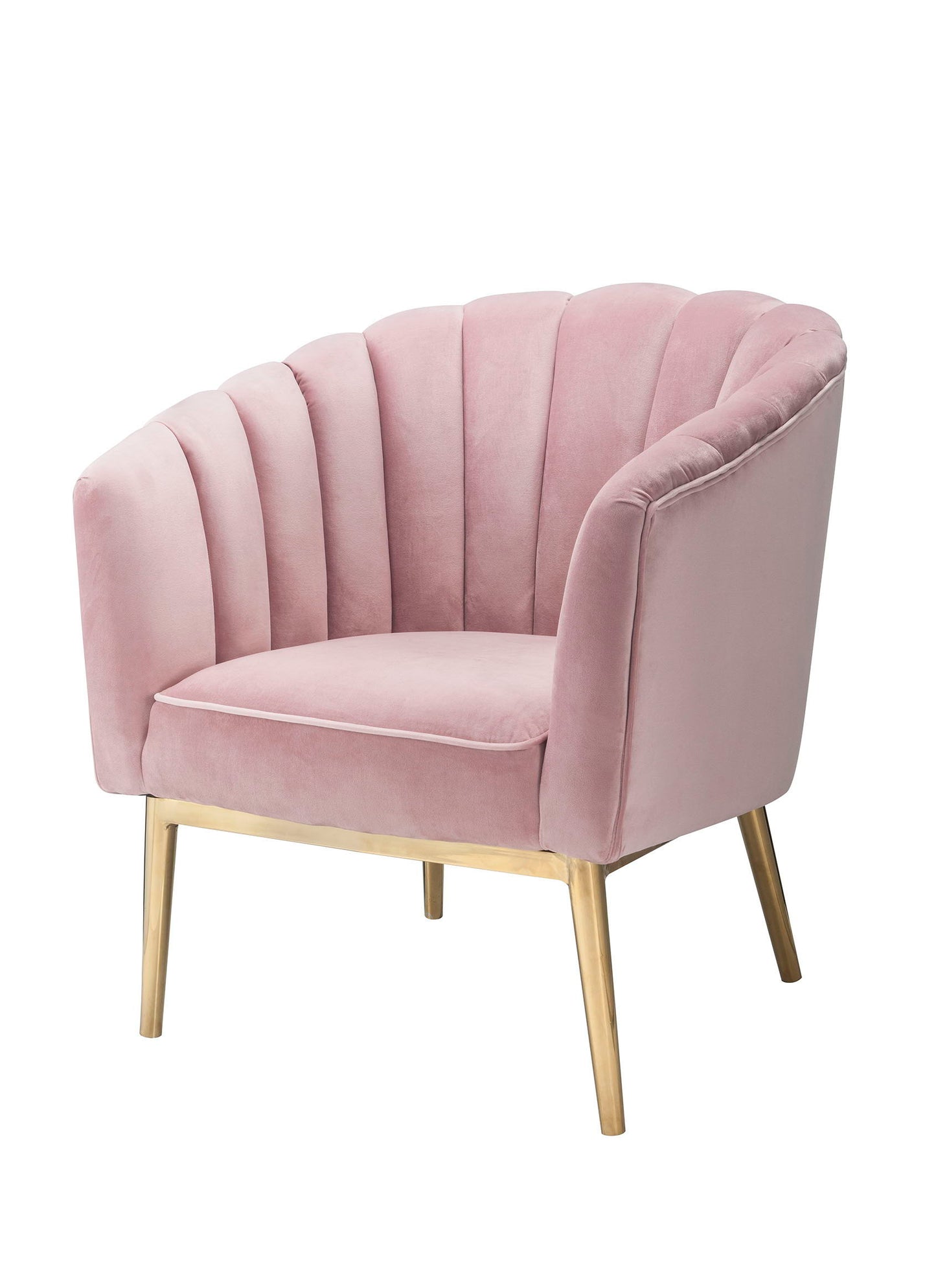 Colla - Blush Velvet Gold Accent Chair - Pink