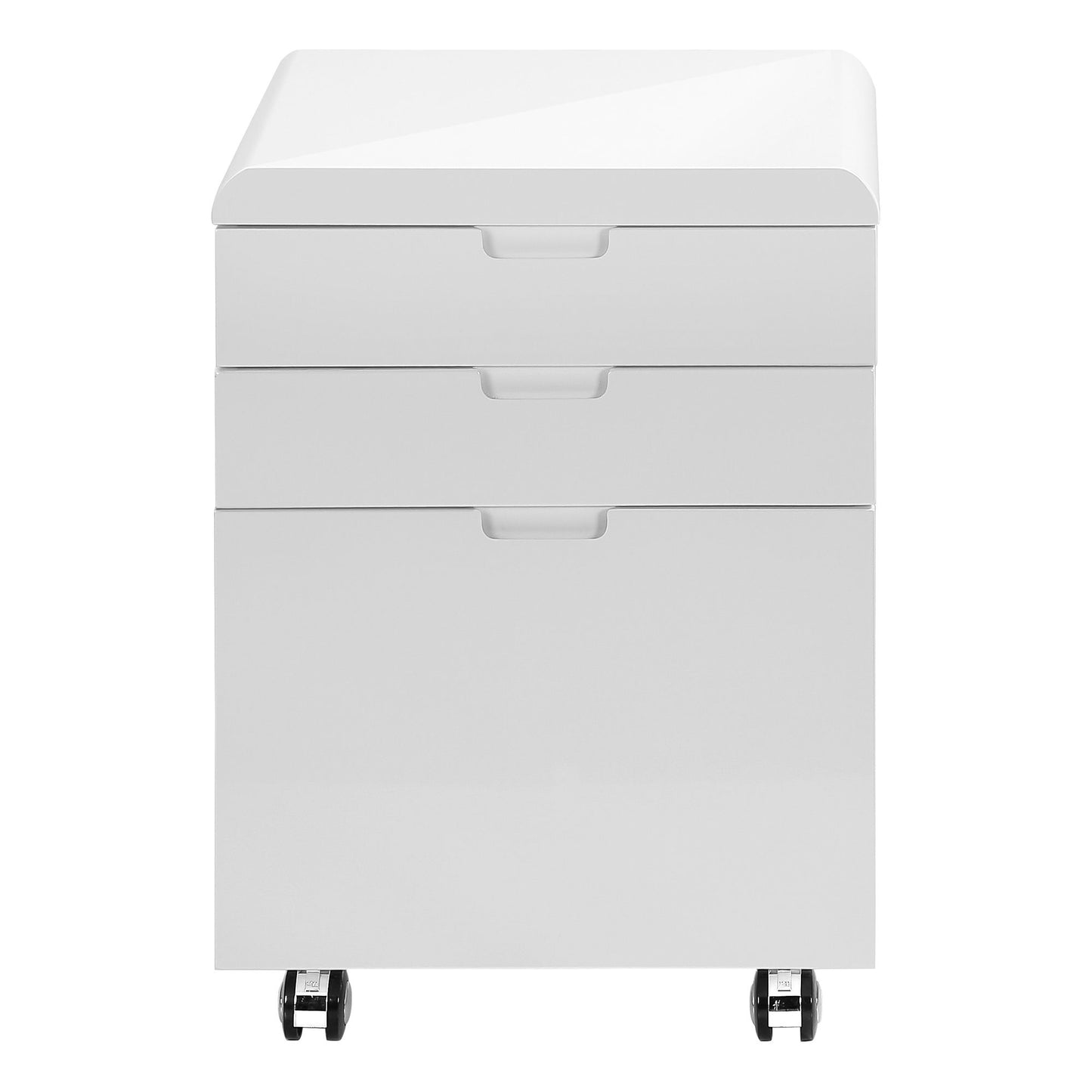 File Cabinet, Rolling Mobile, Storage Drawers, Printer Stand, Office, Work, Glossy Contemporary, Modern - White