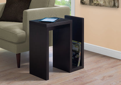 Accent Side Table, Narrow, Small, Contemporary & Modern - Brown