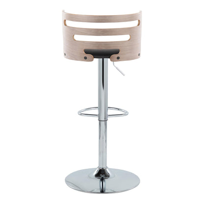 Cosi - Mid-Century Modern Adjustable Barstool With Swivel (Set of 2) - Light Gray / Black