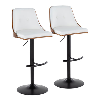 Gianna - Mid Century Modern Adjustable Barstool, Swivel With Rounded T Footrest (Set of 2)