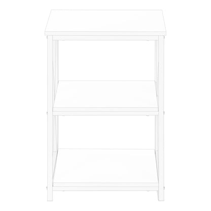 3 Tier Accent Table, Side Marble Look Contemporary & Modern