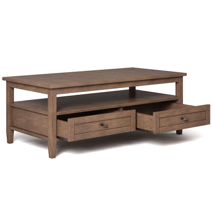 Warm Shaker - Coffee Table - Rustic Natural Aged Brown